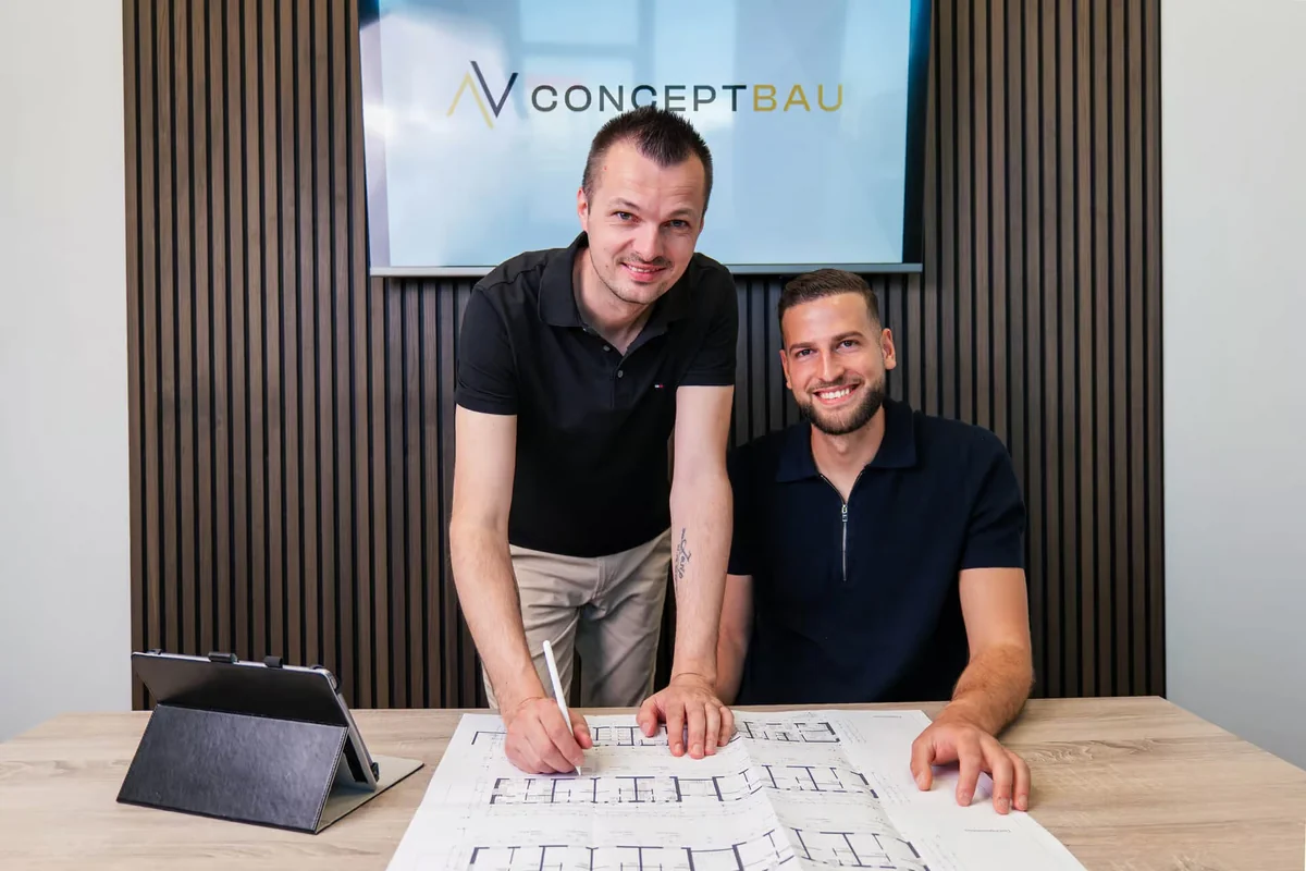 Valon Syla und Ante Sucic — Geschäftsführer der AV Conceptbau GmbH in Kaufbeuren
